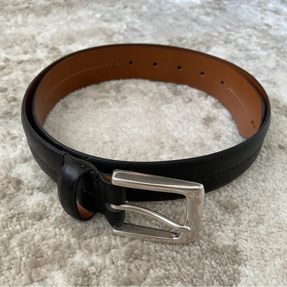Bosca Black Leather Belt